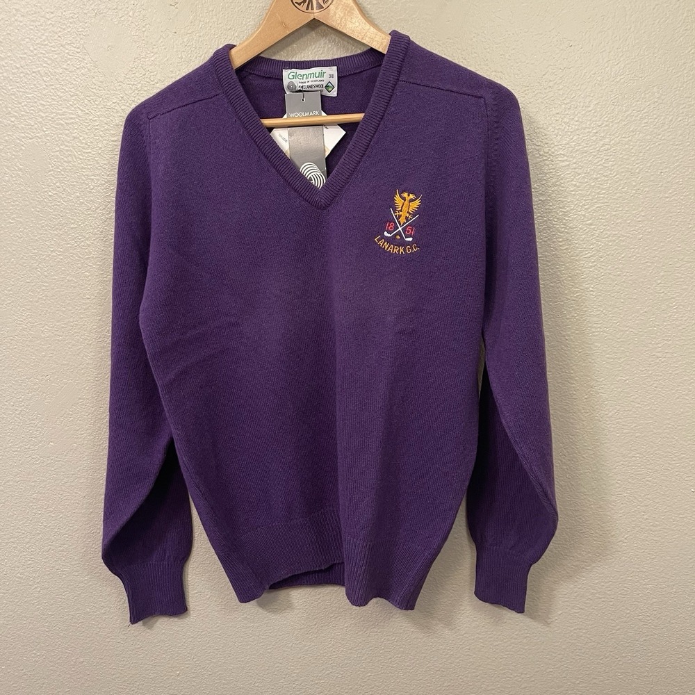 NEW Glenmuir Lenark Golf Club Scotland Lambswool Sweater Washable Women's Sz M